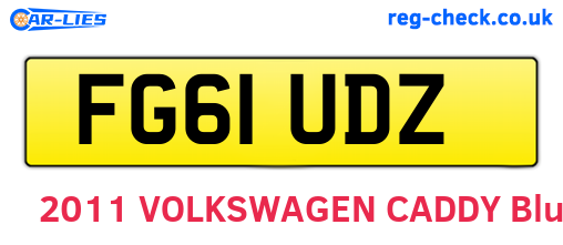 FG61UDZ are the vehicle registration plates.