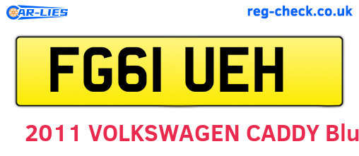 FG61UEH are the vehicle registration plates.