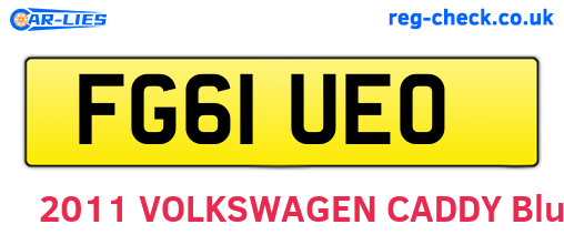 FG61UEO are the vehicle registration plates.