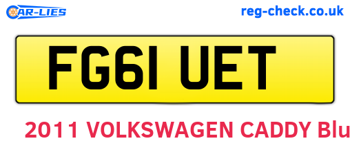 FG61UET are the vehicle registration plates.