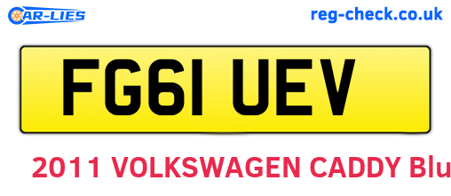 FG61UEV are the vehicle registration plates.