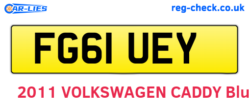 FG61UEY are the vehicle registration plates.