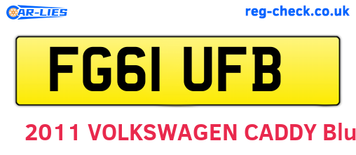 FG61UFB are the vehicle registration plates.