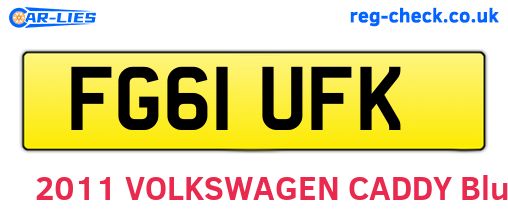 FG61UFK are the vehicle registration plates.