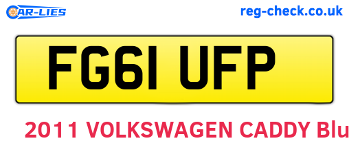 FG61UFP are the vehicle registration plates.