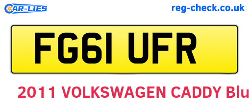 FG61UFR are the vehicle registration plates.