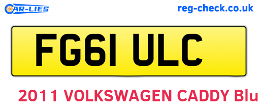 FG61ULC are the vehicle registration plates.