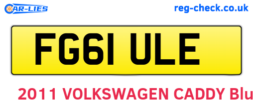 FG61ULE are the vehicle registration plates.