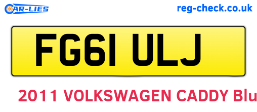 FG61ULJ are the vehicle registration plates.