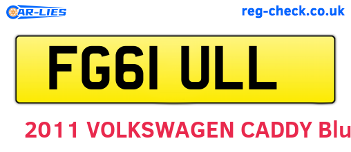 FG61ULL are the vehicle registration plates.