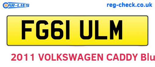FG61ULM are the vehicle registration plates.