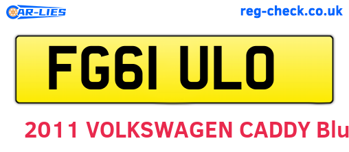 FG61ULO are the vehicle registration plates.