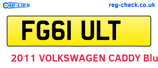 FG61ULT are the vehicle registration plates.