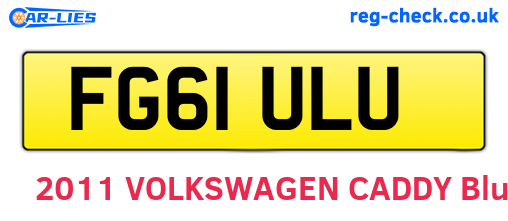 FG61ULU are the vehicle registration plates.