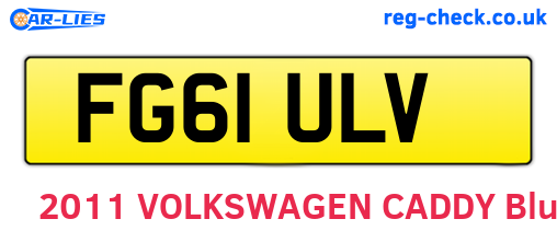 FG61ULV are the vehicle registration plates.