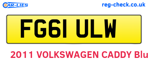 FG61ULW are the vehicle registration plates.