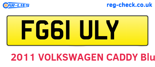 FG61ULY are the vehicle registration plates.