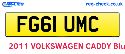 FG61UMC are the vehicle registration plates.