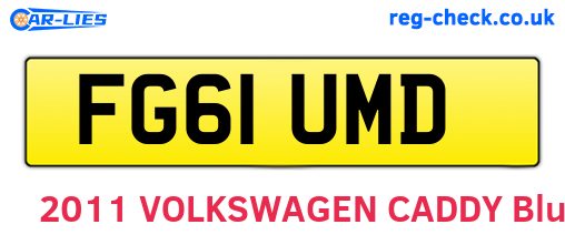 FG61UMD are the vehicle registration plates.
