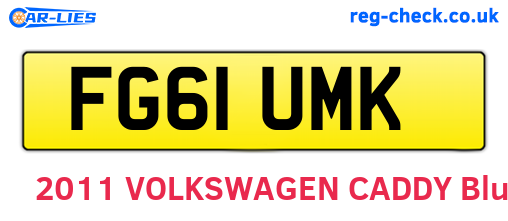 FG61UMK are the vehicle registration plates.
