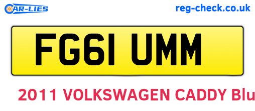 FG61UMM are the vehicle registration plates.