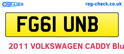 FG61UNB are the vehicle registration plates.