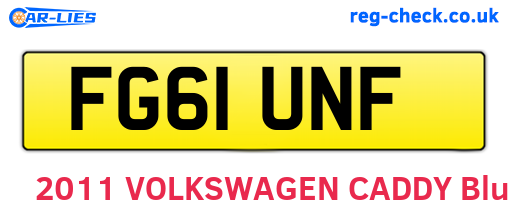 FG61UNF are the vehicle registration plates.