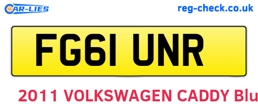 FG61UNR are the vehicle registration plates.
