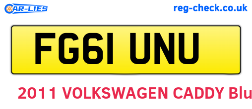FG61UNU are the vehicle registration plates.