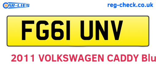 FG61UNV are the vehicle registration plates.