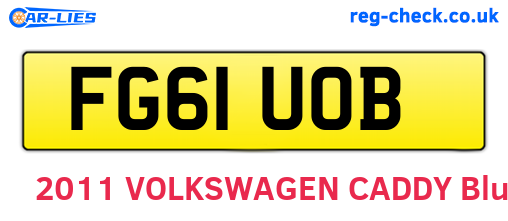 FG61UOB are the vehicle registration plates.