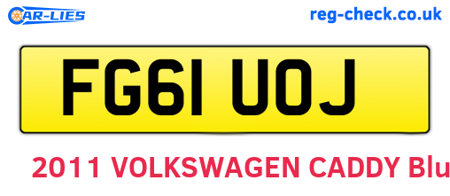 FG61UOJ are the vehicle registration plates.