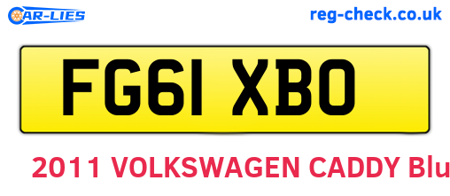 FG61XBO are the vehicle registration plates.