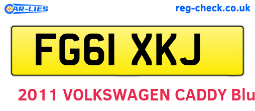 FG61XKJ are the vehicle registration plates.