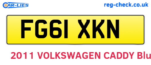 FG61XKN are the vehicle registration plates.