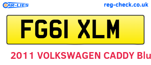 FG61XLM are the vehicle registration plates.