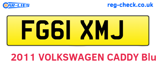 FG61XMJ are the vehicle registration plates.