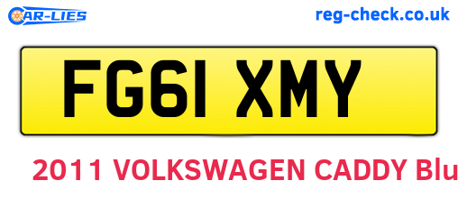 FG61XMY are the vehicle registration plates.