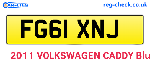FG61XNJ are the vehicle registration plates.