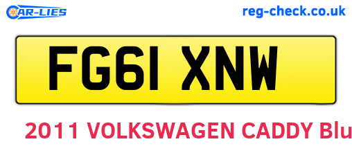 FG61XNW are the vehicle registration plates.