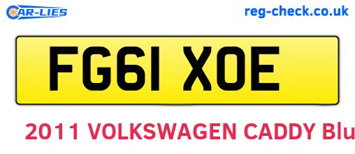 FG61XOE are the vehicle registration plates.