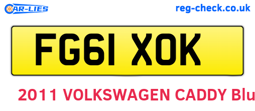 FG61XOK are the vehicle registration plates.
