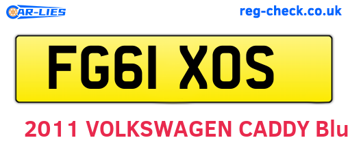 FG61XOS are the vehicle registration plates.