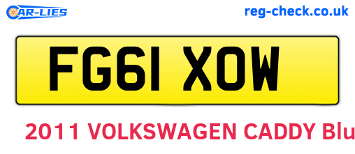 FG61XOW are the vehicle registration plates.