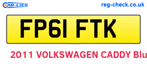 FP61FTK are the vehicle registration plates.