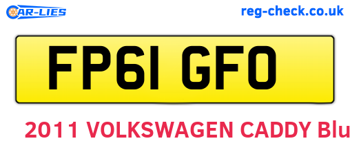 FP61GFO are the vehicle registration plates.
