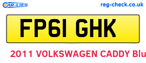 FP61GHK are the vehicle registration plates.