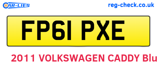 FP61PXE are the vehicle registration plates.