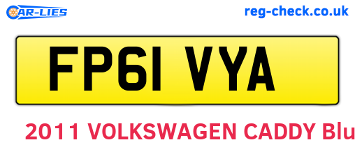 FP61VYA are the vehicle registration plates.