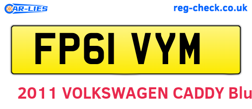FP61VYM are the vehicle registration plates.